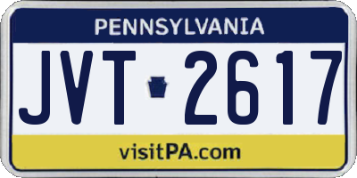 PA license plate JVT2617