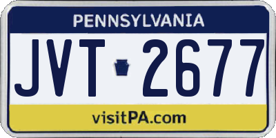 PA license plate JVT2677