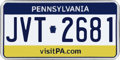 PA license plate JVT2681