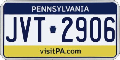 PA license plate JVT2906