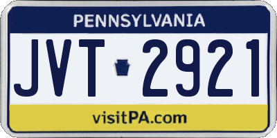 PA license plate JVT2921