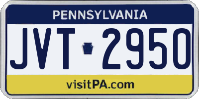 PA license plate JVT2950