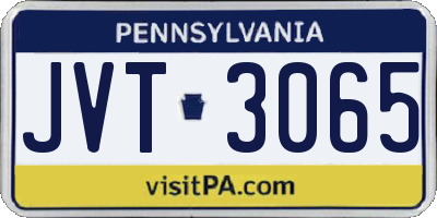 PA license plate JVT3065