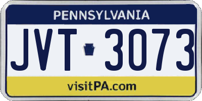 PA license plate JVT3073