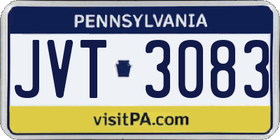 PA license plate JVT3083