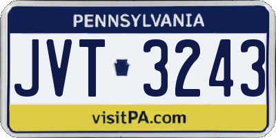 PA license plate JVT3243
