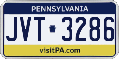 PA license plate JVT3286