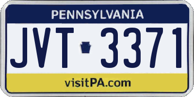 PA license plate JVT3371