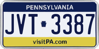 PA license plate JVT3387