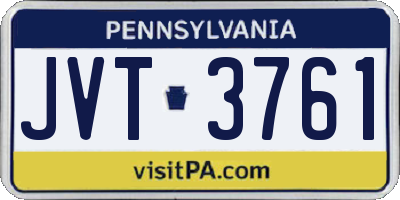PA license plate JVT3761