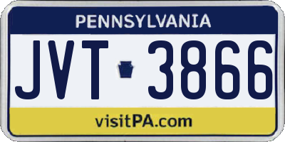 PA license plate JVT3866