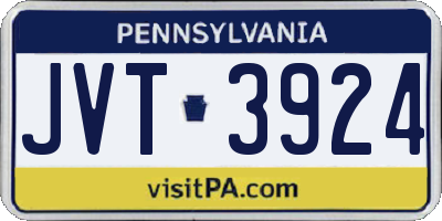 PA license plate JVT3924