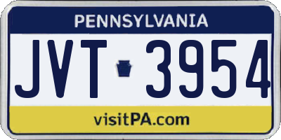 PA license plate JVT3954