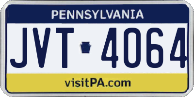PA license plate JVT4064