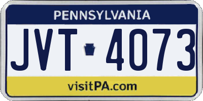 PA license plate JVT4073