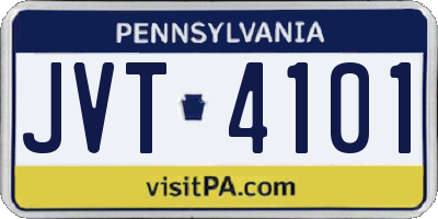 PA license plate JVT4101