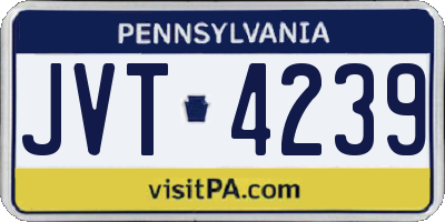 PA license plate JVT4239