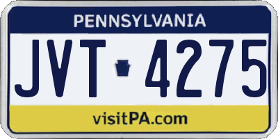 PA license plate JVT4275