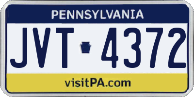 PA license plate JVT4372