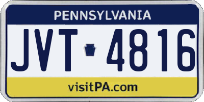 PA license plate JVT4816