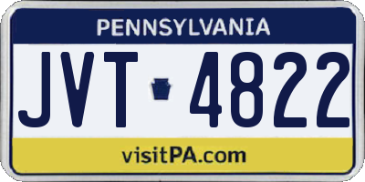 PA license plate JVT4822