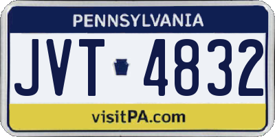 PA license plate JVT4832