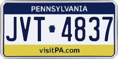 PA license plate JVT4837