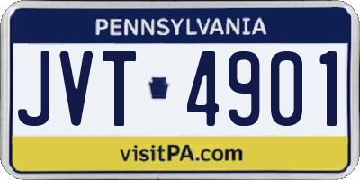 PA license plate JVT4901