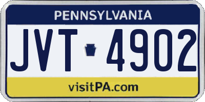 PA license plate JVT4902