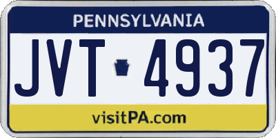 PA license plate JVT4937