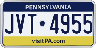 PA license plate JVT4955