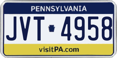 PA license plate JVT4958