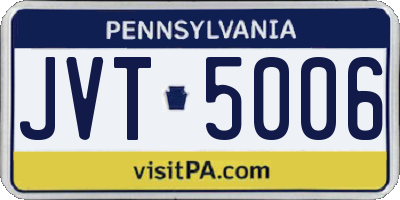 PA license plate JVT5006
