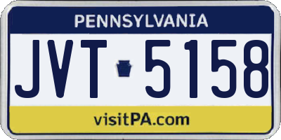 PA license plate JVT5158