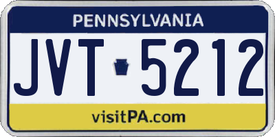 PA license plate JVT5212