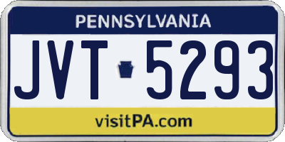 PA license plate JVT5293