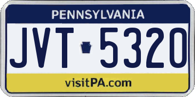 PA license plate JVT5320