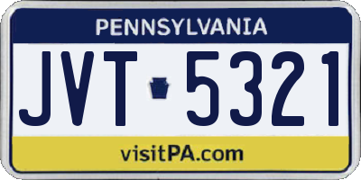 PA license plate JVT5321