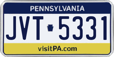 PA license plate JVT5331