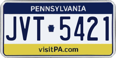 PA license plate JVT5421