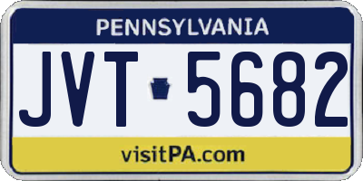 PA license plate JVT5682