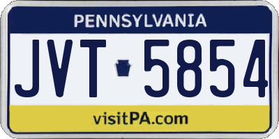 PA license plate JVT5854