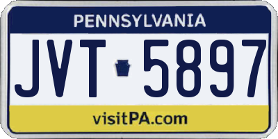 PA license plate JVT5897