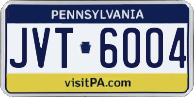 PA license plate JVT6004