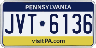 PA license plate JVT6136