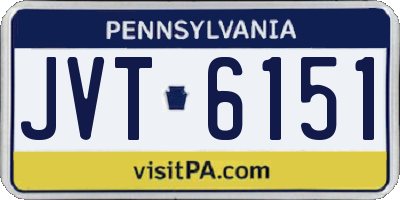 PA license plate JVT6151