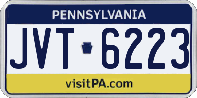 PA license plate JVT6223