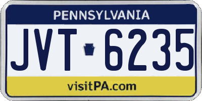 PA license plate JVT6235