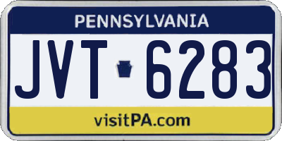 PA license plate JVT6283