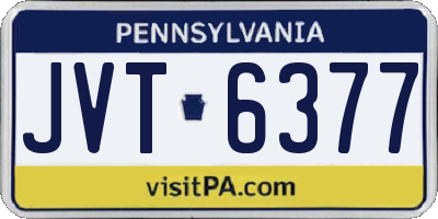 PA license plate JVT6377